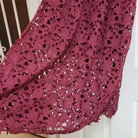 ASTR The Label Midi Dress Small Wine Red Lace A- Line Cocktail - Picture 7 of 13